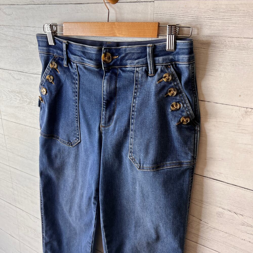 Democracy Jeans Womens Size 8 Ab Solution Cargo Patch Pockets Cotton Blend Denim - Picture 6 of 15